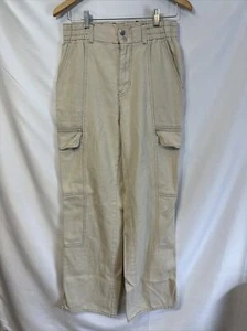Full Tilt Girl’s Beige/Ivory Elastic Waist Cargo Pants - Size Large - Picture 1 of 15