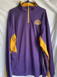 Los Angeles Lakers Track Jacket Purple 1/4 Zip Pullover Long Sleeves XLT Tall - Picture 1 of 4