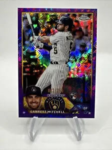 2023 Topps Chrome Logofractor Purple Garrett Mitchell 110 Brewers RC /250 - Picture 1 of 2