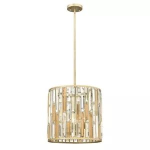 Fredrick Ramond Gemma 3 Light Foyer Stem Hung Pendant, Silver Leaf - FR33734SLF - Picture 1 of 1