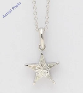 Collana stella pentagramma diamante aquilone bianco 18 kt (chiarezza 0,29 ct J Si1) - Foto 1 di 4