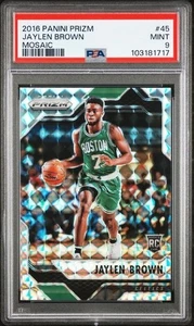 2016-17 Panini Prizm Mosaic Jaylen Brown Rookie RC Boston Celtics PSA 9 #45 NBA - Picture 1 of 2