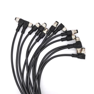 2m Sensor Connector M12 Waterproof Male Female Angle Straight 4 5 8Pin PVC Cable - Image 1 of 4