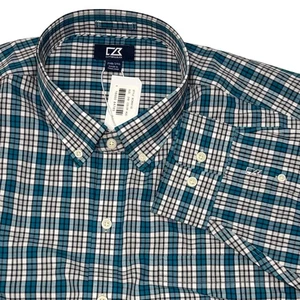 Cutter & Buck Mens Shirt Size 2XB Long Sleeve Plaid Button Down Cotton 2XL NWT - Picture 1 of 7