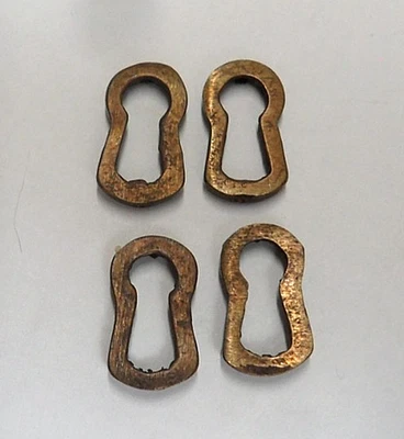 4 Brass Push In Keyhole Cover Insert Escutcheons Key Hole NOS - Image 1 of 3