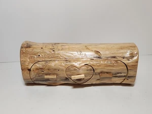 Vintage weiße Zeder handgeschnitzt Puzzle Schmuckkästchen Herz Holz 12,5 "x 5" - Bild 1 von 11