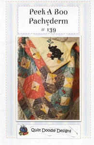 Peek A Boo Pachyderm - Elephant Quilt Pattern by Quilt Doodle Designs - Picture 1 of 2