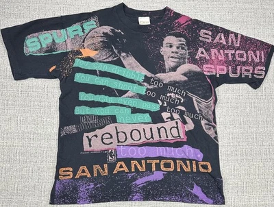 Camisa De Colección San Antonio Spurs Para Hombres XL Magic Johnson David Robinson Años 90 Negra Foto 1 de 4