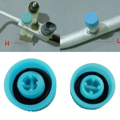 2x High and Low Pressure AC A/C System Valve Caps Car Air Conditioning Service - Image 1 of 4