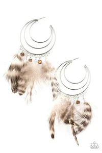 Paparazzi Earring ~ Freely Free Bird - Brown Earrings NEW! Combined S/H - Picture 1 of 1