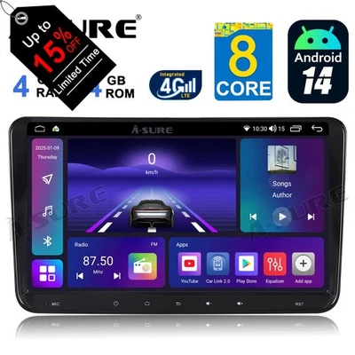 4+64GB Android 14 Autoradio CarPlay GPS Navi für VW Touran Golf 5 6 Passat Polo - Bild 1 von 4