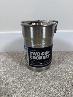 Juego de cocina de dos tazas de acero inoxidable Stanley juego de anidación de 4 piezas campamento al aire libre Foto 1 de 4