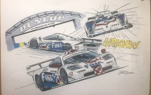 Team BMW Motorsports Fina -Original Printed In Germany Rare-1 Only Car Poster! - Bild 1 von 2