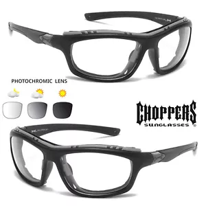 Choppers Sunglasses Motorcycle Riding Glasses Foam Padded Photochromic Lenses - Picture 1 of 5