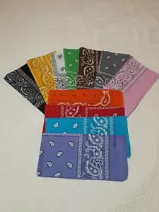 Bandana New 100% Cotton Paisley Print Bandanna Scarf Handkerchief - Picture 1 of 1