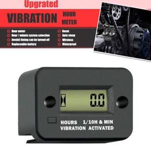 Digital Vibration Hour Meter Gauge Wireless for Marine Motocross Waterproof AN - Picture 1 of 9