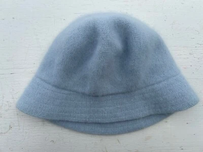 Sombrero cubo azul claro empacable angora pelo de conejo mezcla de lana Foto 1 de 4