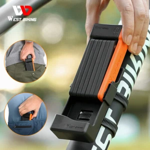 WEST BIKING Mini Bike Chain Lock Bicycle Foldable Lock Anti-theft Keys Lock 63cm - Picture 1 of 12