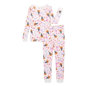 Wonder Nation Pajama Girls Size 6 Halloween Tight Fit Long Sleeve Top/Pant --Y2 - Picture 1 of 2