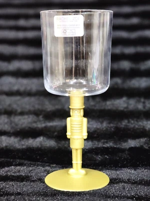 2 copas de vino acrílicas Rachel Zoe con tallo cascanueces tono dorado Navidad 8,75" Foto 1 de 4