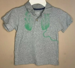 Boy's Children's Place Size 4T - Gray Short Sleeve Polo Top Shirt Headphones- CP - Picture 1 of 3