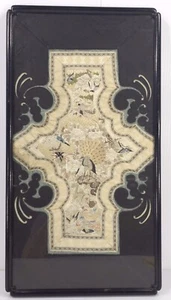 Antike chinesische feinste Qualität Seide Stickplatte Vögel Hunde Pfau gerahmt - Bild 1 von 6