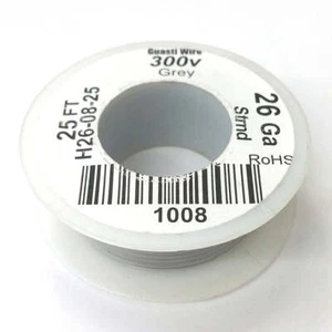 H26-08-25 25 Fuß 26 AWG GRAU Litze elektronischer Anschluss 300 V Kabel UL1007 80C - Bild 1 von 1