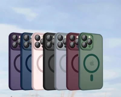 Cover MagSafe per Samsung Trasparente opaca SLIM magnetica Luxury - Immagine 1 di 4