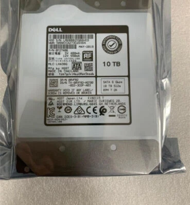 Dell 10TB 3.5" 6Gbps 7.2K SATA Hard Drive RVFR2 0RVFR2 HUH721010ALE600 - Image 1 of 4