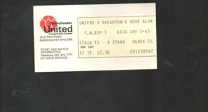 Biglietto usato - Manchester United v Brighton FAC 3.1.1981 - Foto 1 di 1