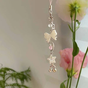 Y2K Stylish Bow Cherry Mobile Phone Chain Sweet Girly Phone Lanyard Keychain - Zdjęcie 1 z 10