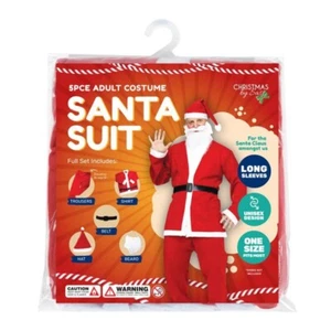 Christmas Santa Claus Costume Suit 5pcs Adult Size Xmas Party Dress Outfit - Picture 1 of 5