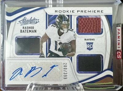 Rashod Bateman ROOKIE Premiere RPA 2021 Panini Absolute AUTO Patch /399 Ravens - Image 1 of 2