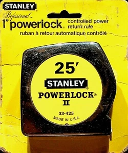 Stanley 25' PowerLock II 33-425 Tape Measure w/Belt Clip Made In USA - Imagen 1 de 3