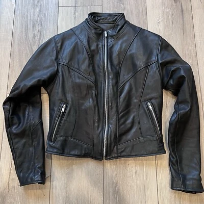 Motorcycle Jacket -Walter Dyer women's Black Ali-Oop - Excellent - sz 6 - Image 1 of 4