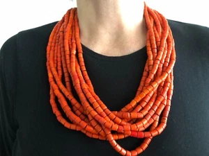 Antik Halskette Nagaland Handarbeit Kette Tribal Ethno Indien handmade 10-Strang - Bild 1 von 14