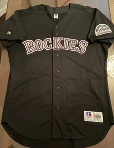 Vintage Colorado Rockies Authentic On-Field Russell Alt Black Jersey 48/XL - Picture 1 of 9