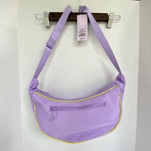 Wild Fable lila Kuriertasche Freisprecheinrichtung mit gelbem Akzent Reißverschluss verstellbar - Bild 1 von 8