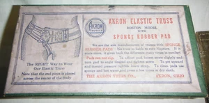 Akron Elastic Truss *Boston model * original Box Medical Quack Edwardian VTG - Picture 1 of 6