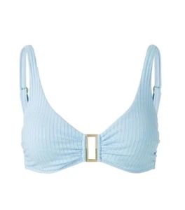 Melissa Odabash Bel Air Sky Ribbed Over The Shoulder Bikini Top Size 12 NWT - Picture 1 of 5
