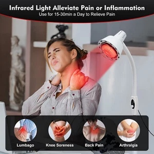 Lámpara de Calor Terapia Infrarroja 275W Salud Alivio del Dolor Fisioterapia Luz Roja 220V - Imagen 1 de 12