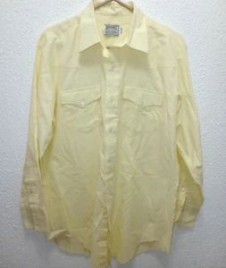 Vintage H Bar C California Ranchwear Langarm Hemd mit Knopfleiste gelb 16,5 33 - Bild 1 von 7
