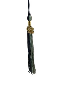 1992 Graduation School Tassel & Number Year Charm Navy Blue Cyan Silver Gray - Picture 1 of 2