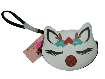 Luv Betsey Johnson Navidad Gatito Muñequera Billetera Moneda  Foto 1 de 4