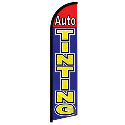 Auto Tinting Windless Advertising Swooper Flag Auto Body Red/Blue - Image 1 of 2