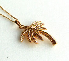 Women Men Holiday Palm Tree Medium Pendant Only 18K Yellow Gold Plated