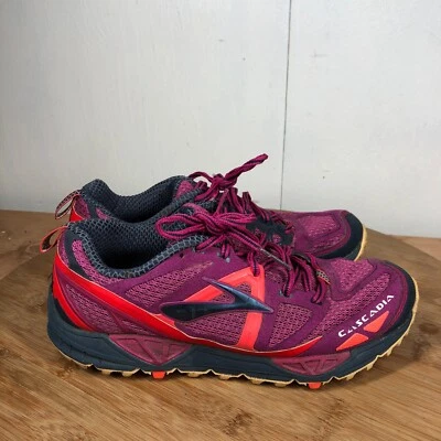 Brooks Running Shoes Womens 8 B Cascadia 9 Trail Sneakers Purple Hiking Workout - Image 1 of 4