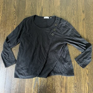Habitat Clothes to Live Womens Blouse Size Small Black Buttons Long Sleeve - Picture 1 of 5