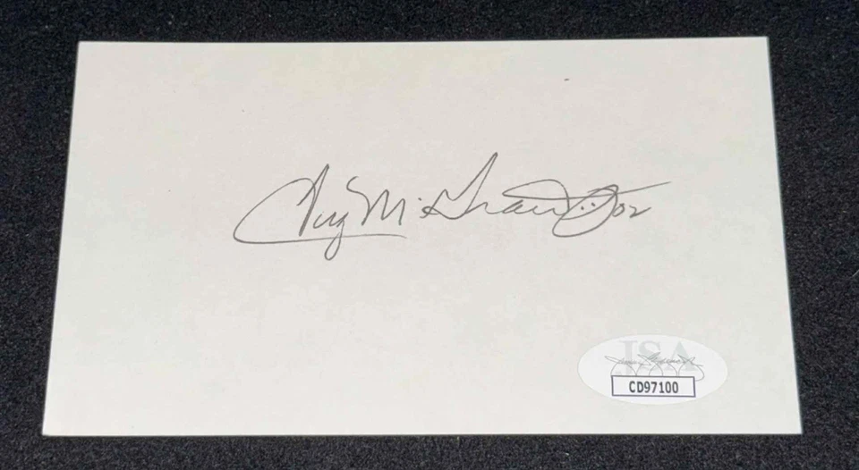 Tug McGraw Signed Index Card JSA COA Philadelphia Phillies 1980 WSC Closer - Image 1 of 1