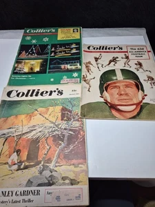 Lot of 3 Vintage Collier's Magazines 1951, 52 & 54 Football Christmas ROUGH  - Picture 1 of 15